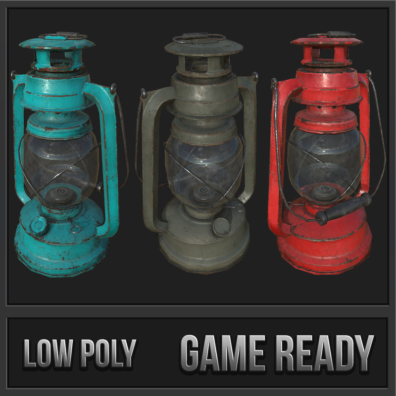 3D oil lanterns pbr lamp TurboSquid 1332722