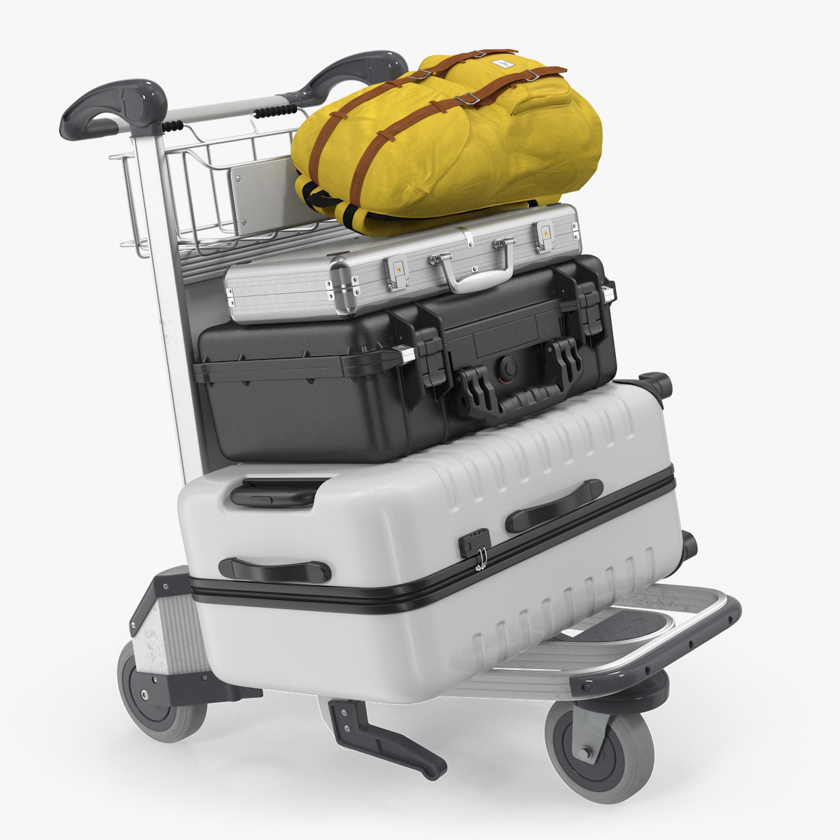 3D baggage airport luggage trolley - TurboSquid 1332740