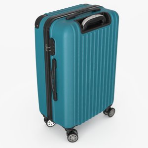 3D model blue suitcase