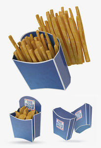 3D french fries box 3 model