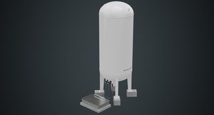 3D model industrial gas tank contains