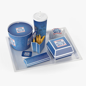 fast food tray 3D