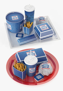 3D fast food trays model
