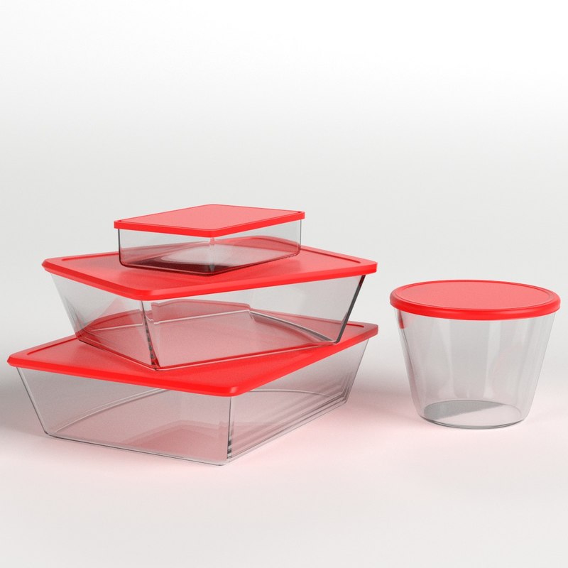 3D set food containers - TurboSquid 1332910