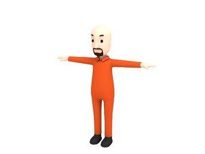 3D prisoner character cartoon