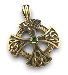 3D celtic cross pendant