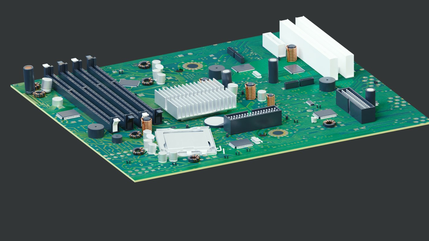 Circuit board motherboard computer 3D model TurboSquid