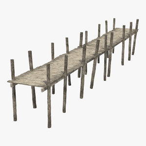 old wooden pier 3D