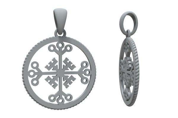 jewelry pendant celtic cross 3D model