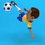 3D fun football soccer player