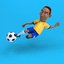 3D fun football soccer player