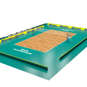 3D model volleyball volley court