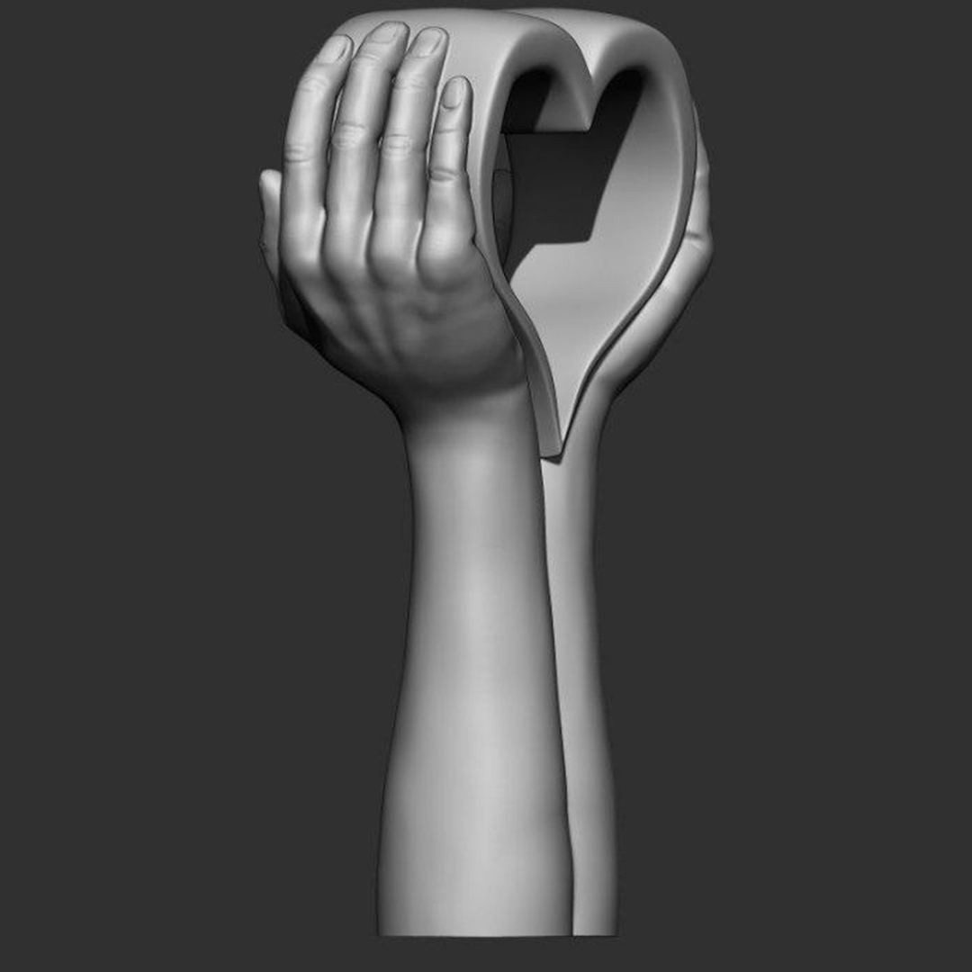 Statue hand heart 3D model TurboSquid 1334075