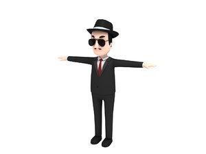 3D mafia character cartoon