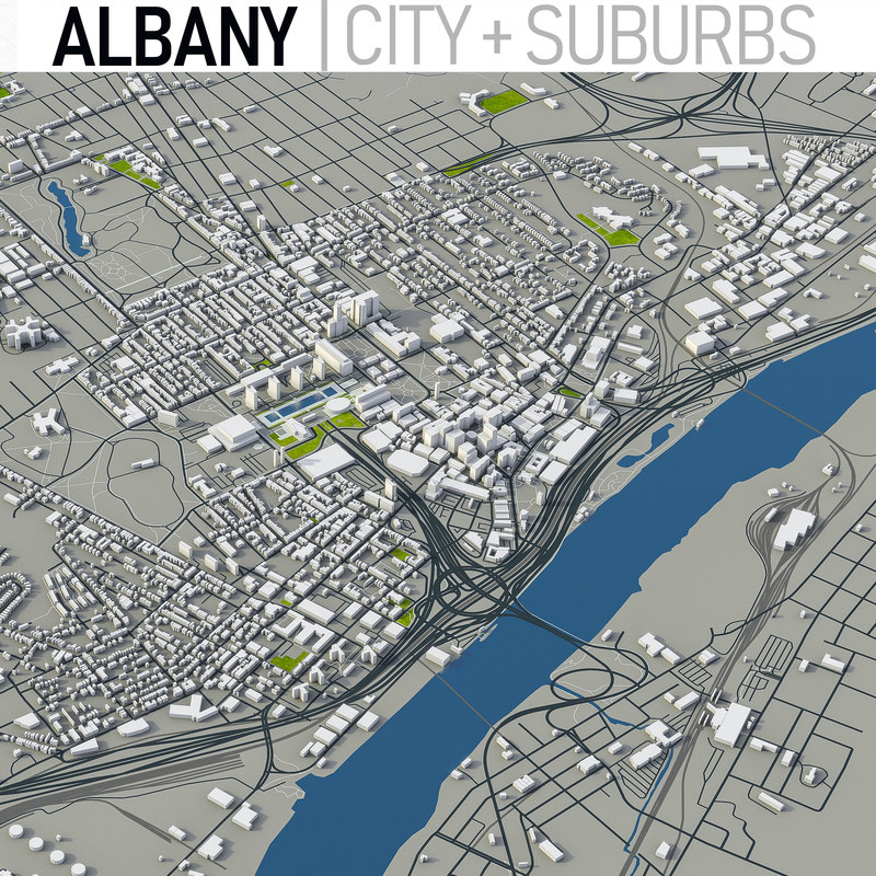 Albany city town 3D model TurboSquid 1334258