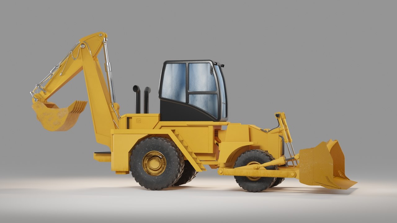 backhoe loader 3d