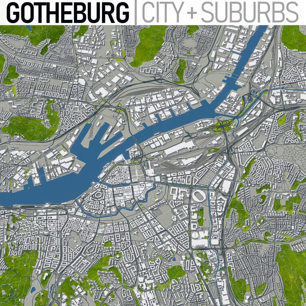3D model gotheburg area urban