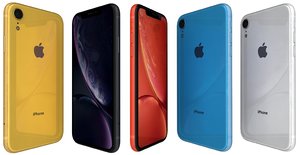 3D apple iphone xr colors model