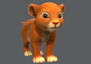 lion v01 cartoon animal model
