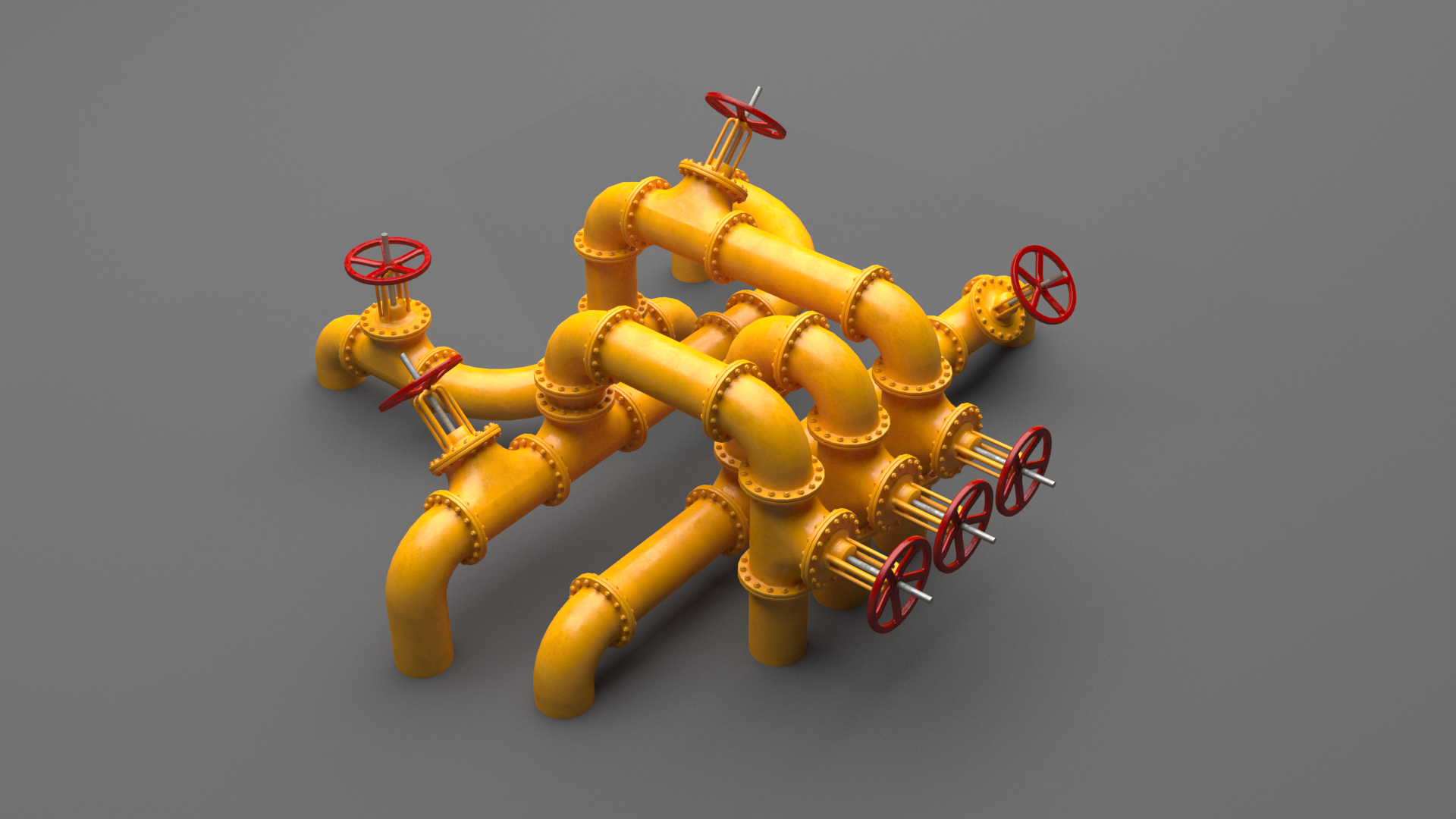 pbr工业管道大3d模型