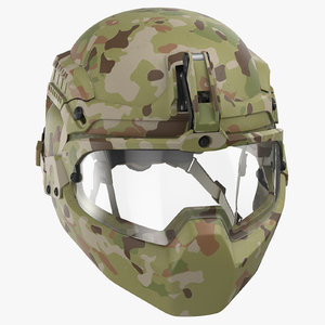 3D facial armor helmet