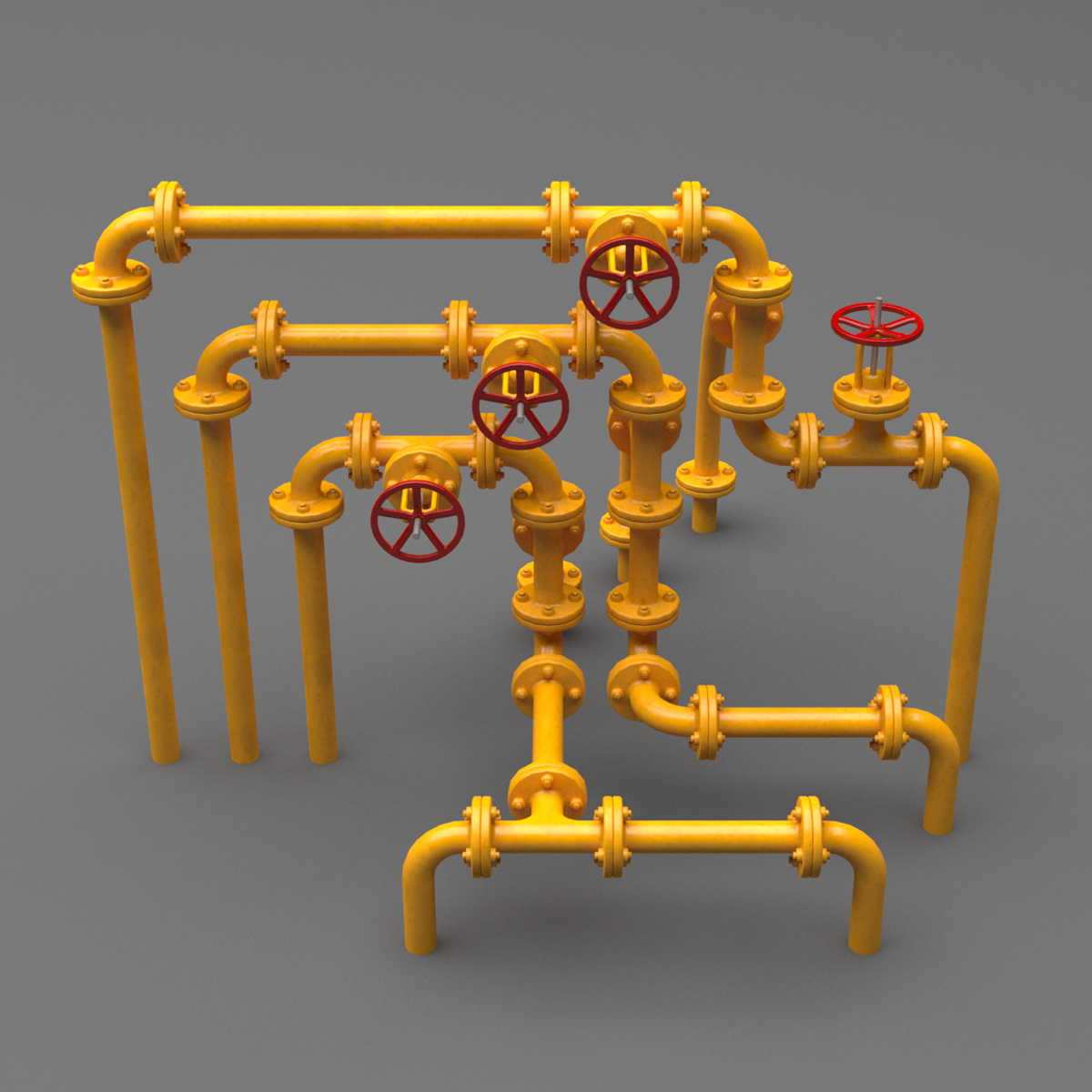 pbr工业管道小3d模型