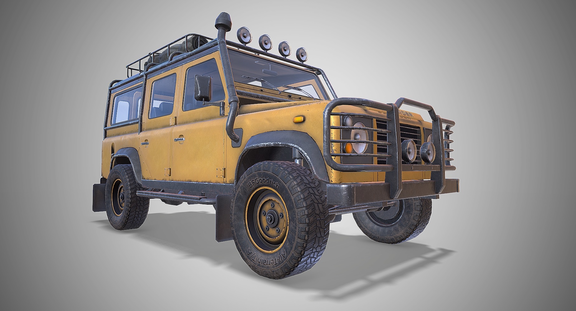 land rover defender 110 low poly 3d model