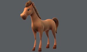 3D model horse v01 cartoon animal