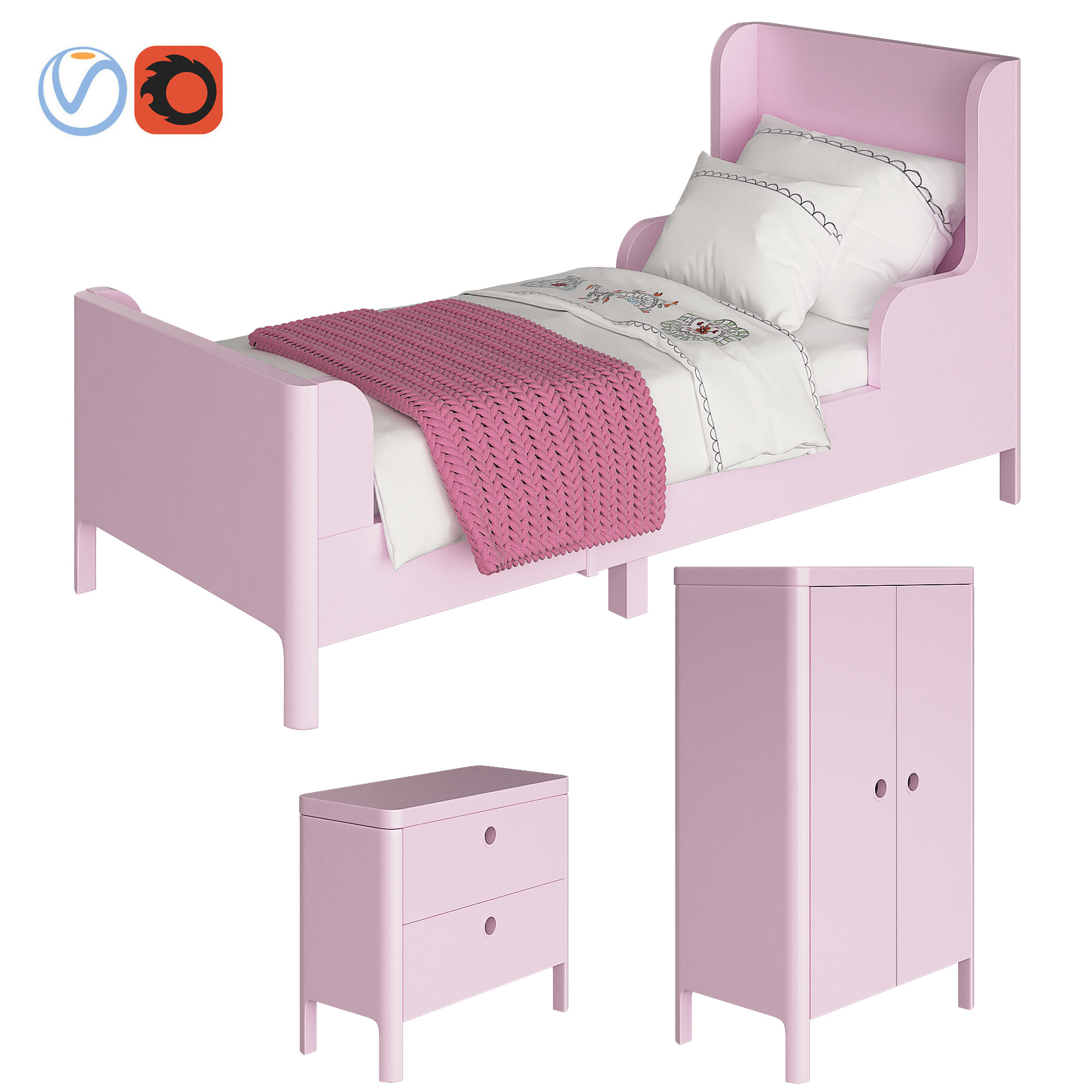 3d Furniture Ikea Busunge Model Turbosquid 1335048