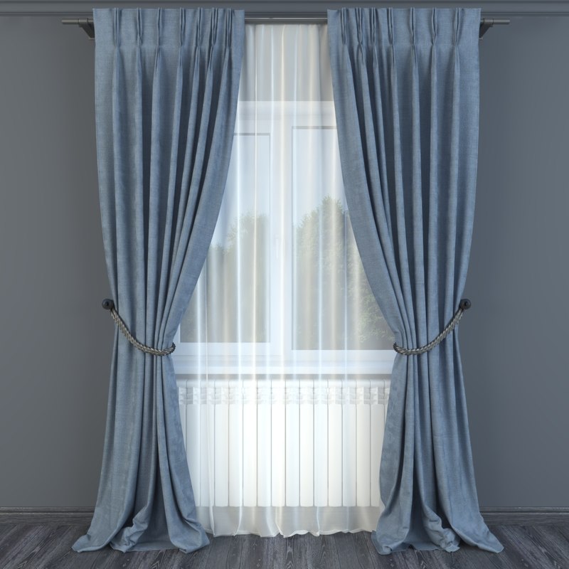 3D model curtain decor fabric TurboSquid 1335071
