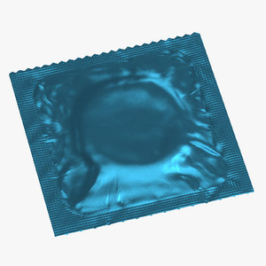 condom wrapped blue 3D
