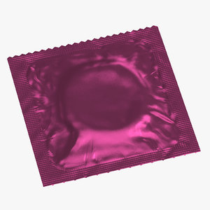 3D condom wrapped red