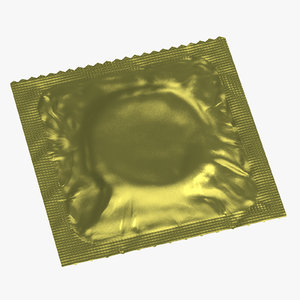 3D condom wrapped yellow model
