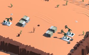 3D desert environment unity mountains model