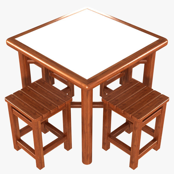 3D folding picnic table stools TurboSquid 1335237