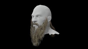 low-poly beard 3D