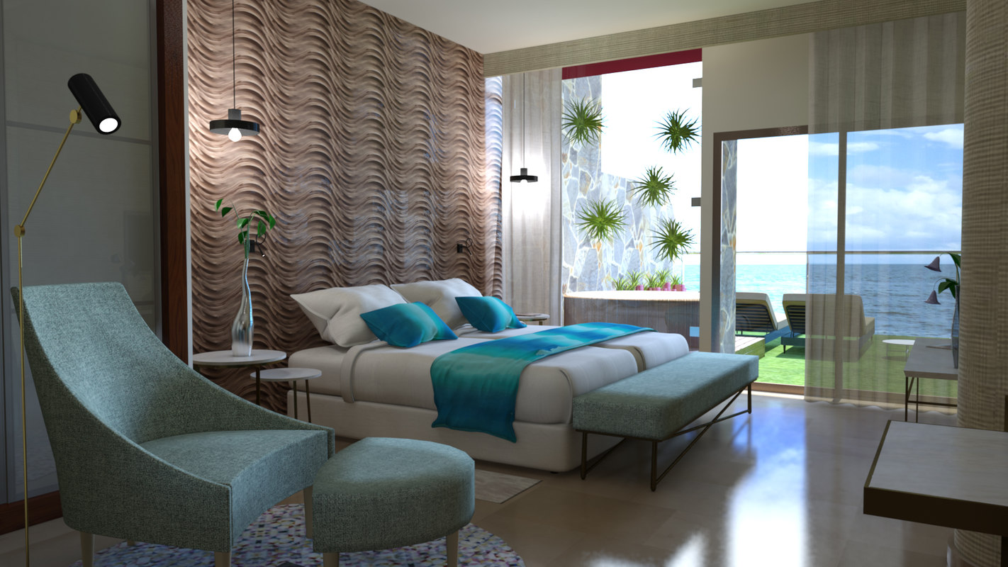 Interior apartment hotel scene 3D model TurboSquid 1335376