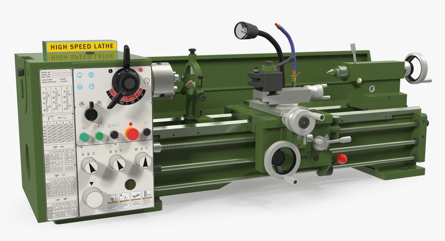 3D metal lathe machine generic model - TurboSquid 1335472