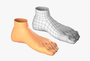 3D model foot cartoon character basemesh