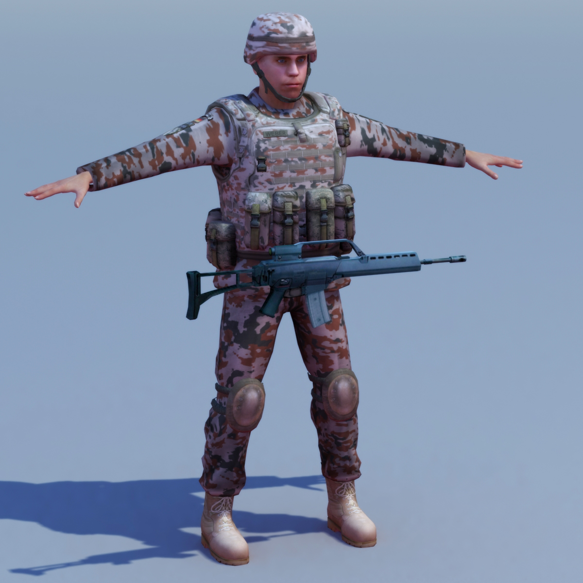 联邦国防军步兵(沙漠)3d模型