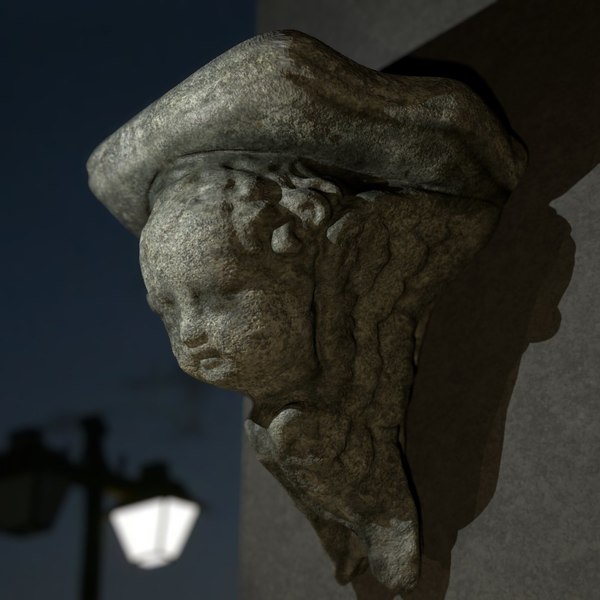 3dsmax stone pedestal angel