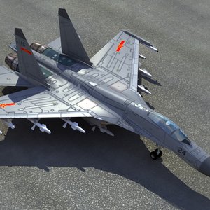 3d plaaf flanker fighter model