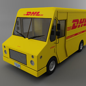 courier delivery truck dhl 3d 3ds
