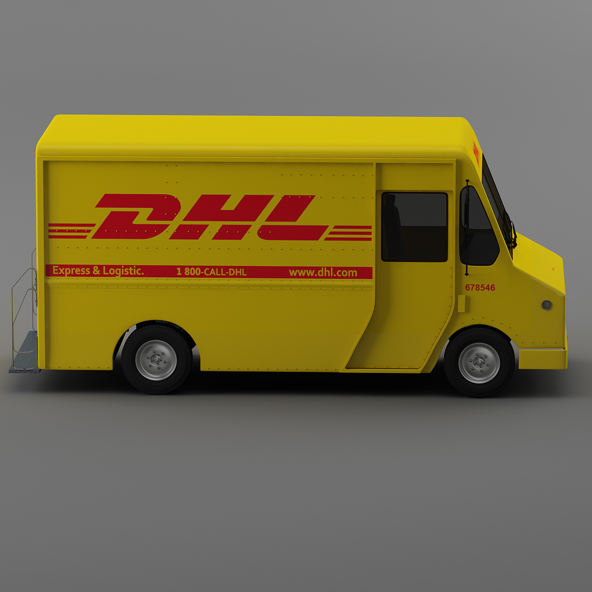 courier delivery truck dhl 3d 3ds