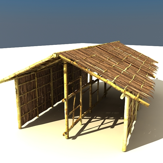 竹屋纹理3d模型