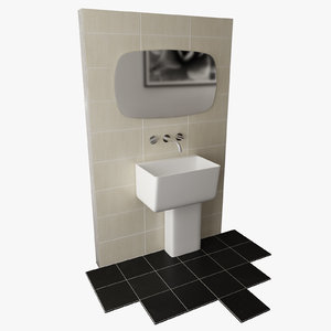 free contemporary bathroom set 3d model