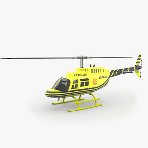 3d model of 206 jetranger helicopters