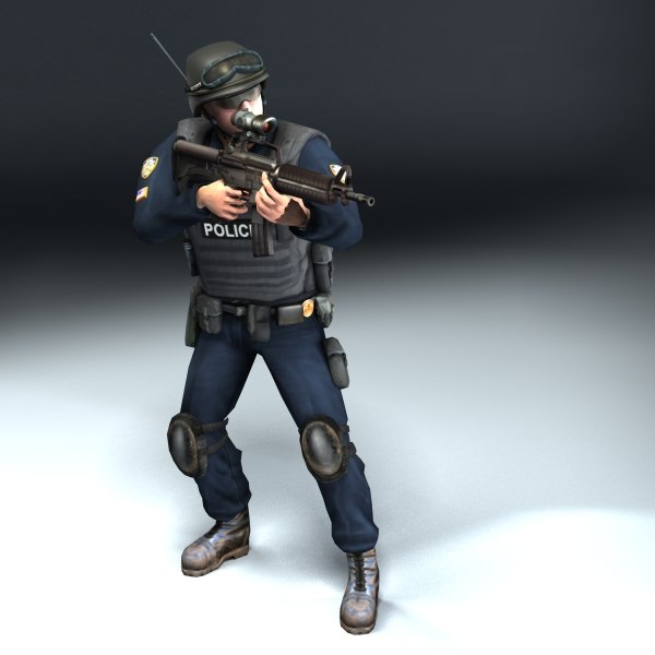 police swat rigged 3d max