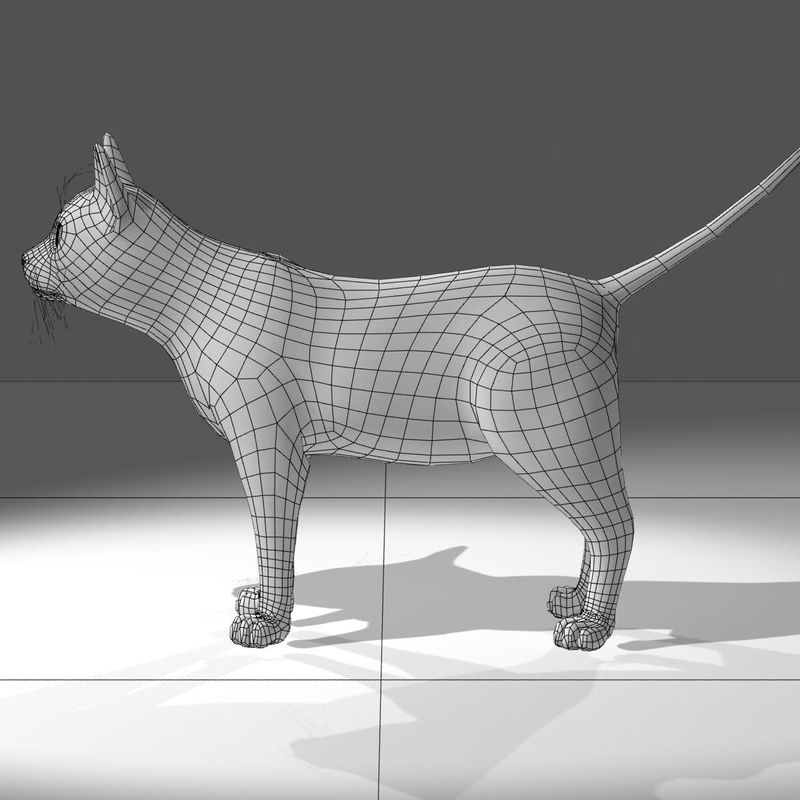 3d model cat fur