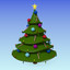 3d model christmas tree presents santa claus